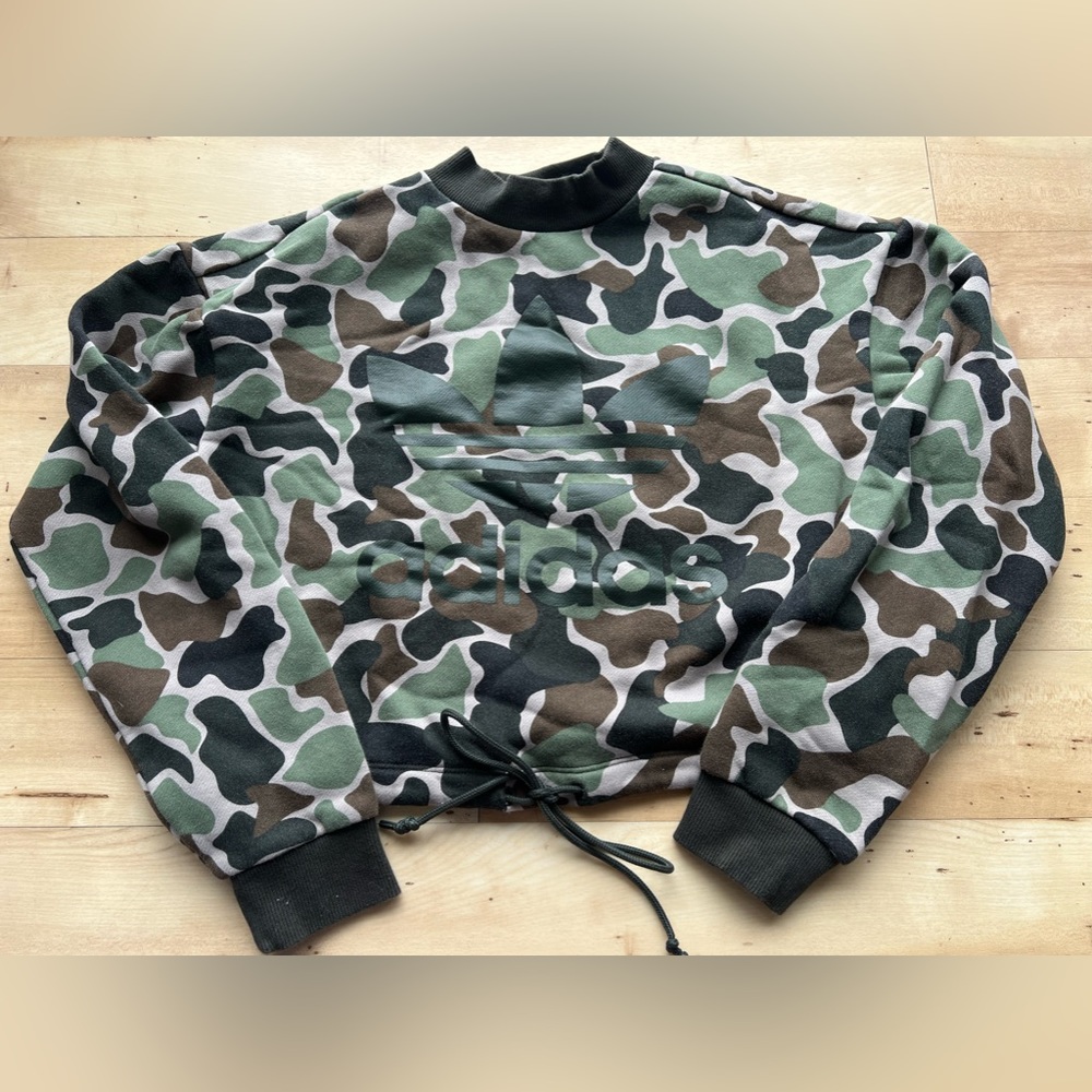 Adidas Camo Cropped Sweater